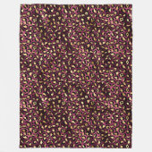 Design der Burgundy- und Gold Leopard-Serie 1 Fleecedecke (Vorderseite)