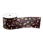 Design der Burgundy- und Gold Leopard-Serie 1 Satinband (Spule)