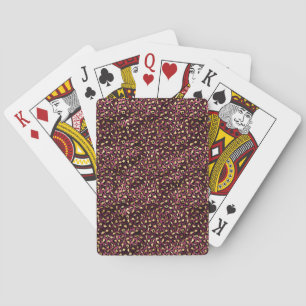 Design der Burgundy- und Gold Leopard-Serie 1 Spielkarten
