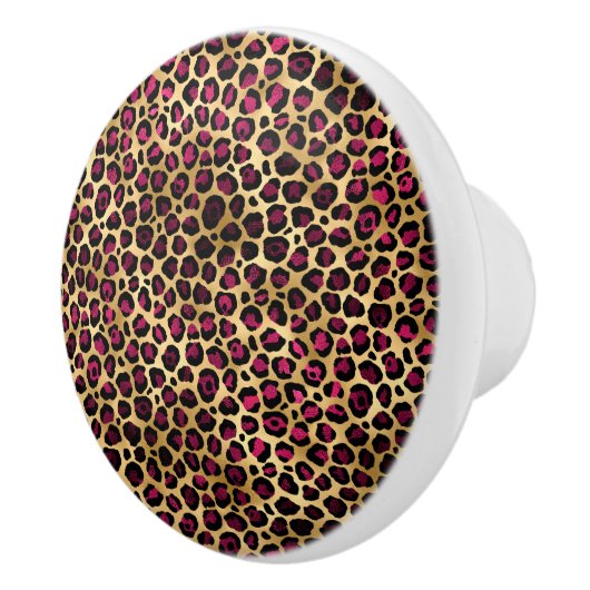 Design der Burgundy- und Gold Leopard-Serie 2 Keramikknauf (Rechts)