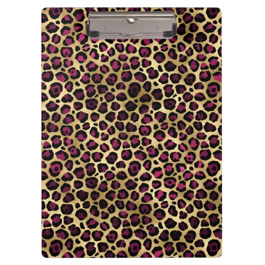 Design der Burgundy- und Gold Leopard-Serie 2 Klemmbrett (Vorderseite)