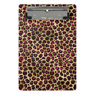 Design der Burgundy- und Gold Leopard-Serie 2 Mini Klemmbrett