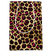Design der Burgundy- und Gold Leopard-Serie 2 Mittlere Geschenktüte (Vorderseite)