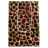 Design der Burgundy- und Gold Leopard-Serie 2 Mittlere Geschenktüte (Rückseite)