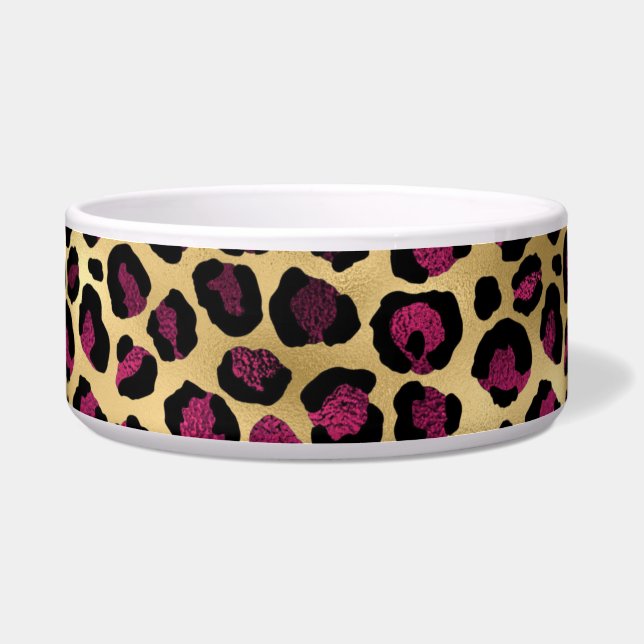 Design der Burgundy- und Gold Leopard-Serie 2 Napf (Vorderseite)