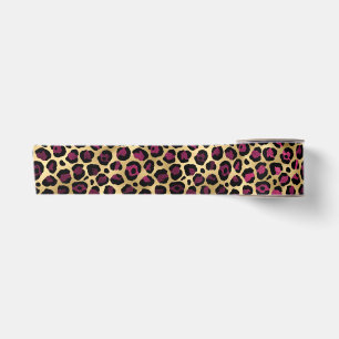 Design der Burgundy- und Gold Leopard-Serie 2 Satinband