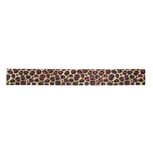 Design der Burgundy- und Gold Leopard-Serie 2 Satinband (Vorderseite)