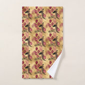 Design der Burgundy- und Gold Leopard-Serie 4 Badhandtuch Set (Handtuch)