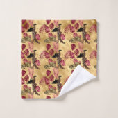 Design der Burgundy- und Gold Leopard-Serie 4 Badhandtuch Set (Waschlappen)