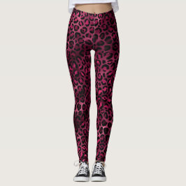 Design der Burgundy- und Gold Leopard-Serie 9 Leggings