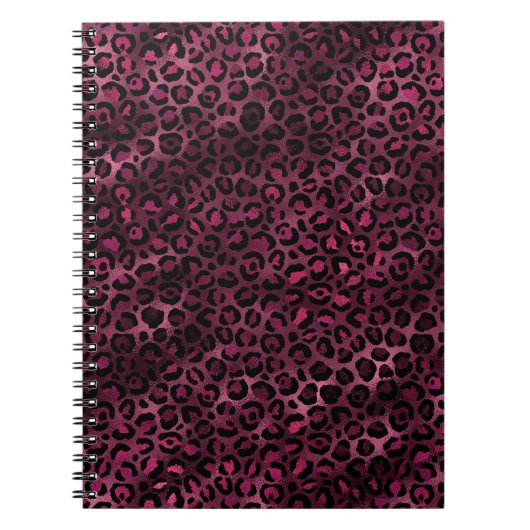 Design der Burgundy- und Gold Leopard-Serie 9 Notizblock (Vorderseite)