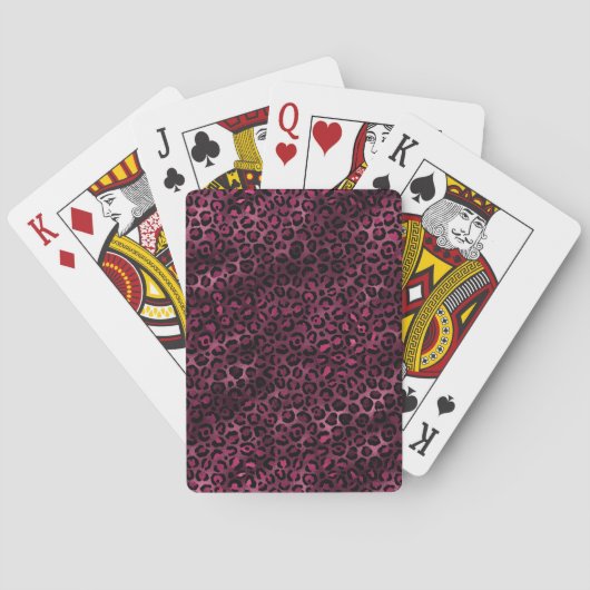 Design der Burgundy- und Gold Leopard-Serie 9 Spielkarten (Rückseite)