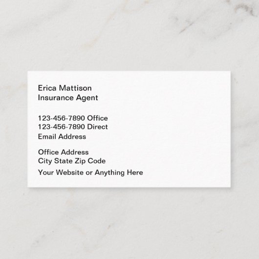 Design der Business Card für Agent der klassischen Visitenkarte (Rückseite)