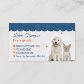 Design der Business Card für die White & Blue Pet Visitenkarte (Rückseite)