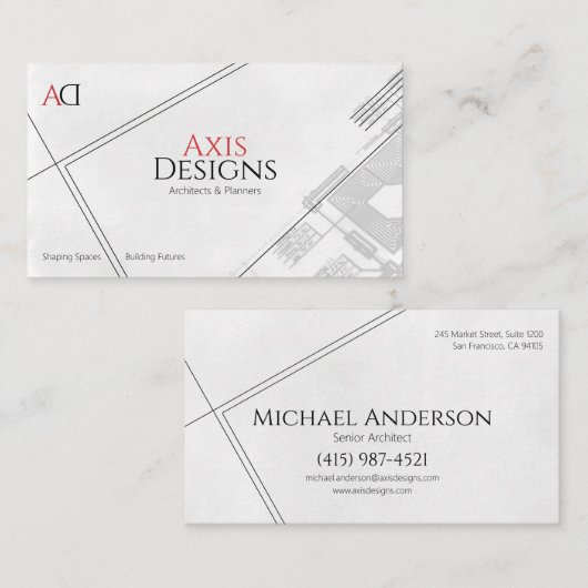 Design der Business Card für moderne Architektur Visitenkarte (Vorne/Hinten)