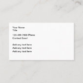 Design der Business Cards für Golfplätze Visitenkarte (Rückseite)