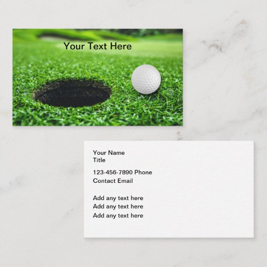 Design der Business Cards für Golfplätze Visitenkarte (Vorne/Hinten)