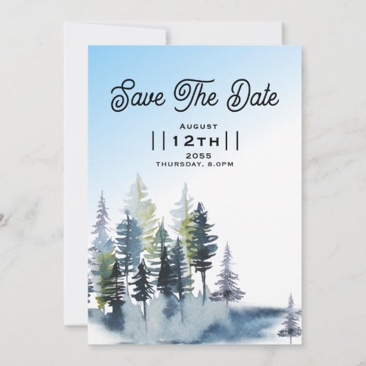 Design der Classic Winter Wedding Invitations Card Einladung (Rückseite)