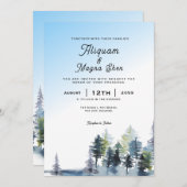Design der Classic Winter Wedding Invitations Card Einladung (Vorne/Hinten)