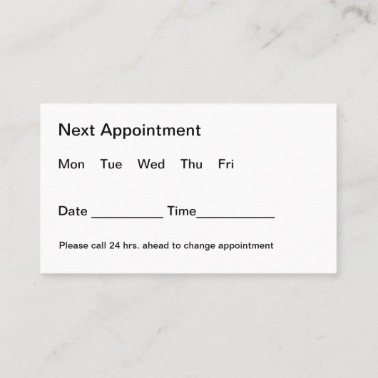 Design der Classy Dentist Office-Terminals Visitenkarte (Rückseite)