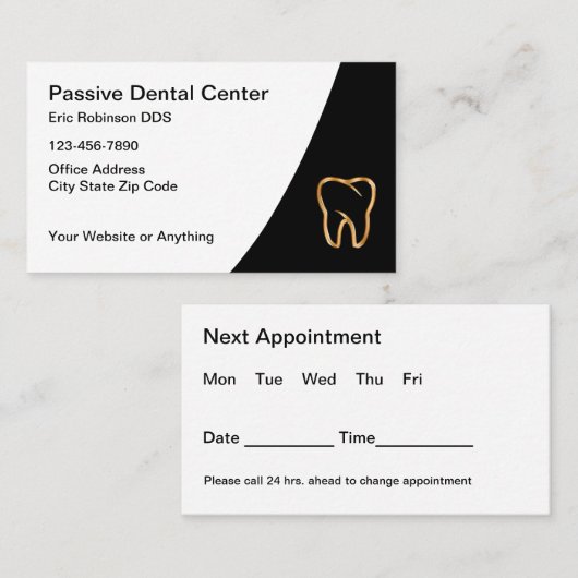 Design der Classy Dentist Office-Terminals Visitenkarte (Vorne/Hinten)