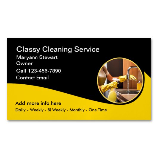 Design der coolen Hausreinigung Magnetische Visitenkarte (Vorderseite)