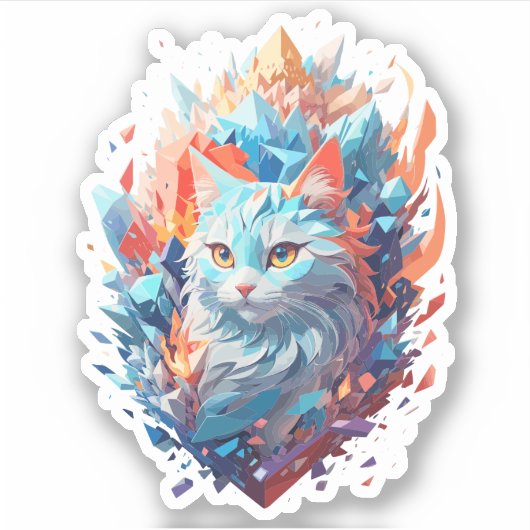 Design der Creative Fire and Ice Cat Aufkleber (Vorderseite)