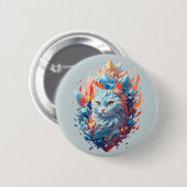 Design der Creative Fire and Ice Cat Button (Vorne & Hinten)