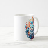 Design der Creative Fire and Ice Cat Kaffeetasse (VorderseiteRechts)