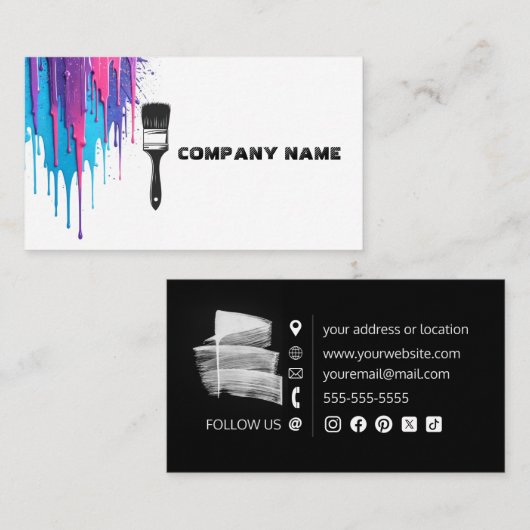 Design der Creative Painter Business Card Visitenkarte (Vorne/Hinten)