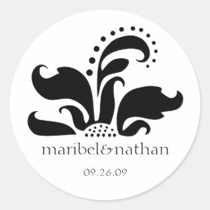 Design der Damaskus-Blume Runder Aufkleber