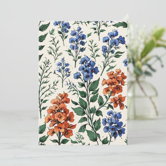 Design der Delphinium-Blume, botanische Eleganz Save The Date (Stehend Vorderseite)