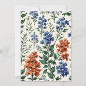 Design der Delphinium-Blume, botanische Eleganz Save The Date (Rückseite)