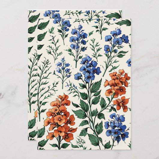 Design der Delphinium-Blume, botanische Eleganz Save The Date (Vorne/Hinten)