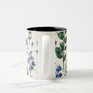 Design der Delphinium-Blume, botanische Eleganz Zweifarbige Tasse