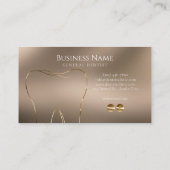 Design der Dental Beige & Gold Business Card Visitenkarte (Rückseite)
