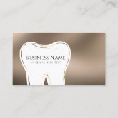 Design der Dental Beige & Gold Business Card Visitenkarte (Vorderseite)
