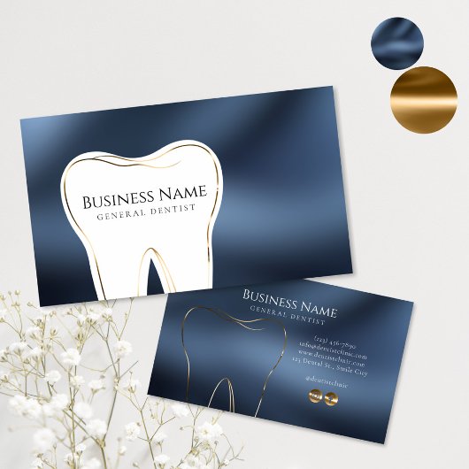 Design der Dental Navy & Gold Business Card Visitenkarte