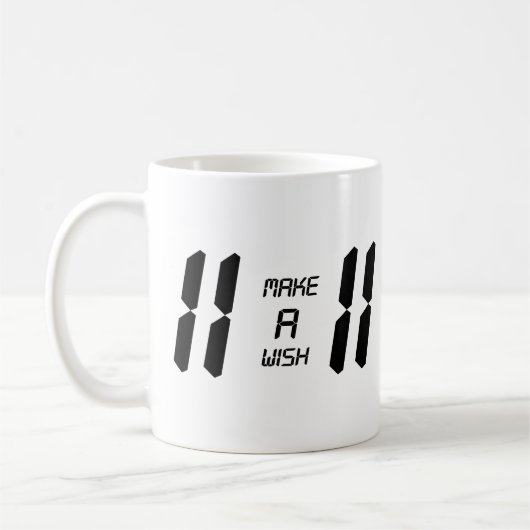 Design der digitalen Uhr 11:11 Kaffeetasse (Links)