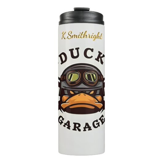 Design der Duck Garage Mechanic Thermosbecher (Vorderseite)
