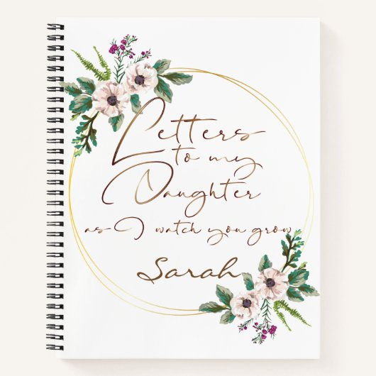 Design der eleganten Blumenschrift Notizblock (Vorderseite)