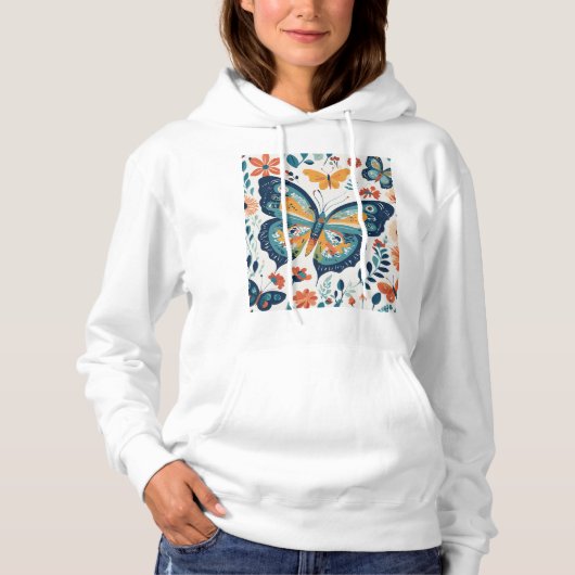 Design der eleganten Butterfly-Logos - Symbol von  Hoodie (Vorderseite)