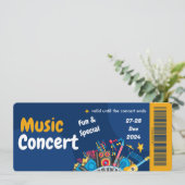 Design der eleganten Music Party Einladung Card (Stehend Vorderseite)