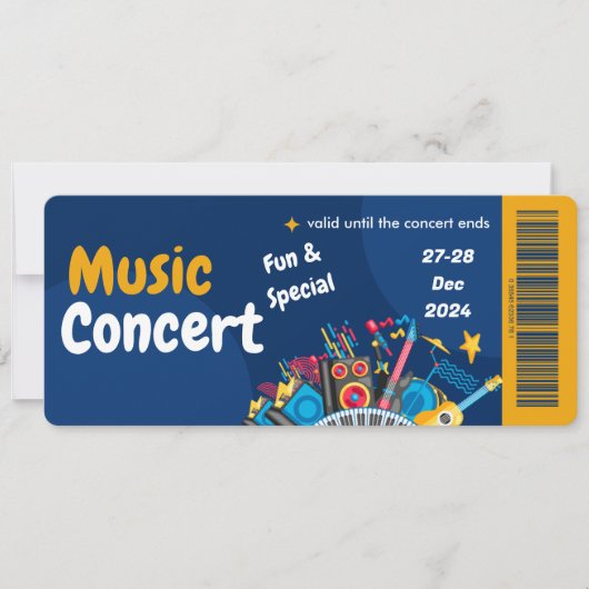 Design der eleganten Music Party Einladung Card (Vorderseite)
