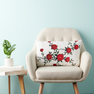 Design der eleganten Rote Rose Lendenkissen