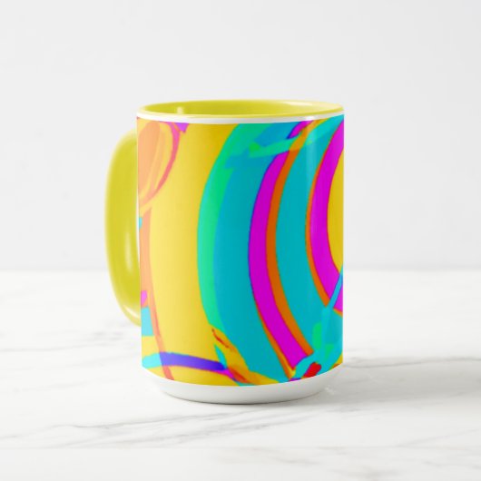 Design der elektrischen Neonmuster Tasse (Vorderseite Links)