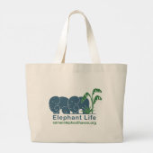 Design der Elephant Life Signature-Website Jumbo Stoffbeutel (Rückseite)
