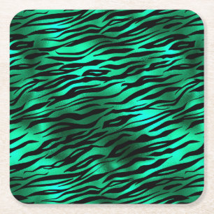 Design der Emerald- und Gold Safari-Serie 10 Rechteckiger Pappuntersetzer