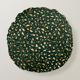 Design der Emerald- und Gold-Safari-Serie 1 Rundes Kissen