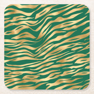 Design der Emerald- und Gold-Safari-Serie 2 Rechteckiger Pappuntersetzer